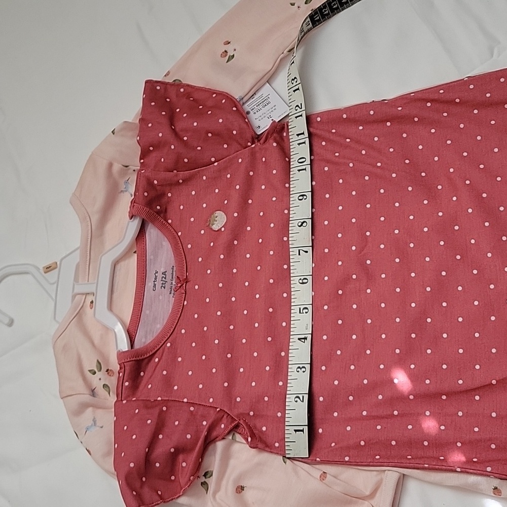 NEW Carter's Multicolor Nightgown Set 2 pieces. Sleepwear for girls. SIZE 2T. - Picture 10 of 13